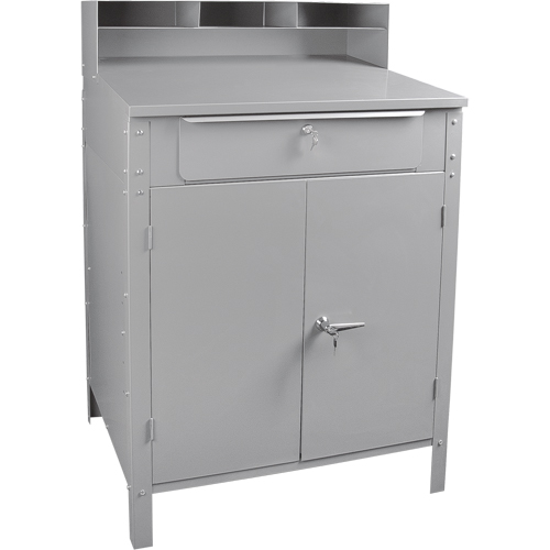 Pupitre d'atelier de style armoire, 34-1/2" la x 30" p x 53" h, Gris Duraquip Inc