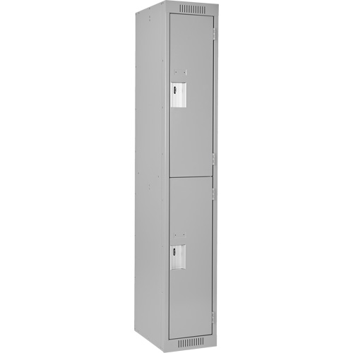Casiers Clean Line, 2 niveaux, 12" x 18" x 72", Acier, Gris, Rivet (assembl&eacute;) Duraquip Inc