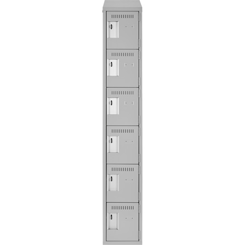 Petits casiers Clean Line, 6 niveaux, 12" x 18" x 78", Acier, Gris, Rivet (assembl&eacute;) Duraquip Inc