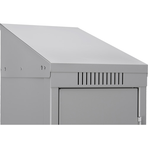 Clean Line Lockerette, 6 -tier, Bank of 4, 48" x 18" x 78", Steel, Beige, Rivet (Assembled) Duraquip Inc