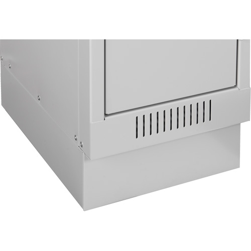 Clean Line Lockerette, 6 -tier, Bank of 4, 48" x 18" x 76", Steel, Charcoal, Rivet (Assembled) Duraquip Inc