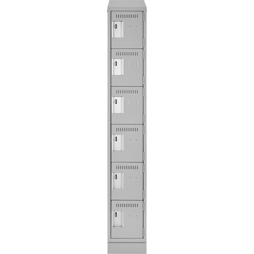 Clean Line Lockerette, 6 -tier, 12" x 18" x 82", Steel, Grey, Rivet (Assembled) Duraquip Inc