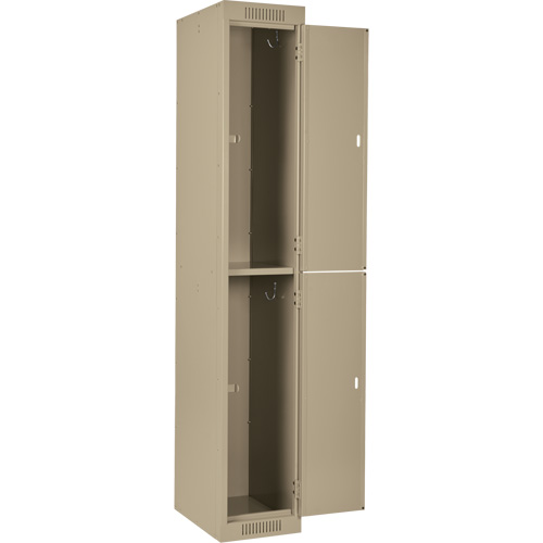 Clean Line Lockers, 2 -tier, Bank of 4, 48" x 18" x 72", Steel, Beige, Rivet (Assembled) Duraquip Inc