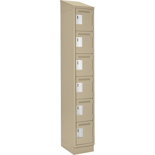 Clean Line Lockerette , 6 -tier, 12" x 18" x 82", Steel, Beige, Rivet (Assembled) Duraquip Inc