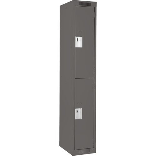 Casiers Clean Line, 2 niveaux, 12" x 18" x 72", Acier, Charbon, Rivet (assembl&eacute;) Duraquip Inc