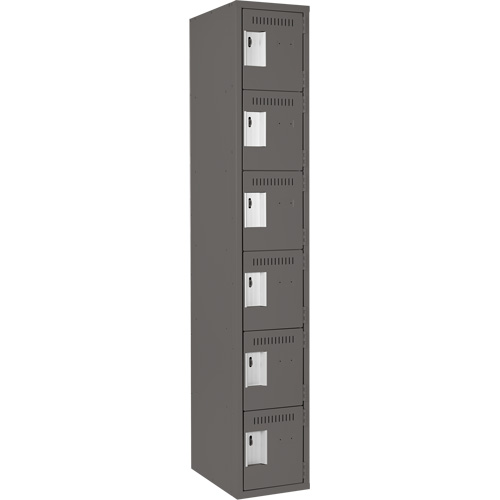 Petits casiers Clean Line, 6 niveaux, 12" x 18" x 72", Acier, Charbon, Rivet (assembl&eacute;) Duraquip Inc