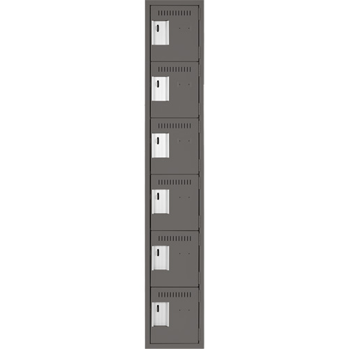 Petits casiers Clean Line, 6 niveaux, 12" x 18" x 72", Acier, Charbon, Rivet (assembl&eacute;) Duraquip Inc