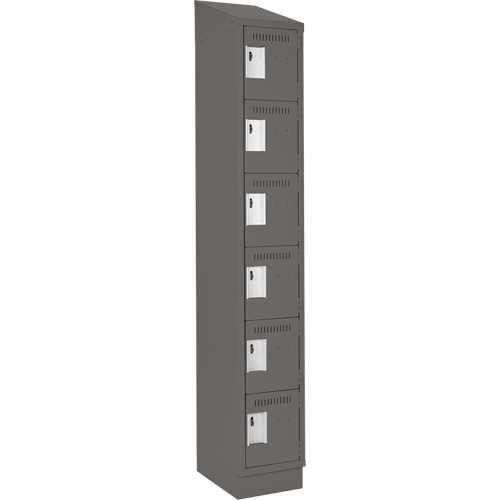 Petits casiers Clean Line, 6 niveaux, 12" x 18" x 82", Acier, Charbon, Rivet (assembl&eacute;) Duraquip Inc