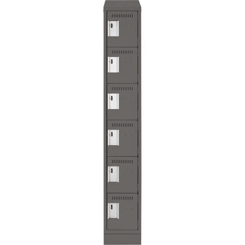 Petits casiers Clean Line, 6 niveaux, 12" x 18" x 82", Acier, Charbon, Rivet (assembl&eacute;) Duraquip Inc