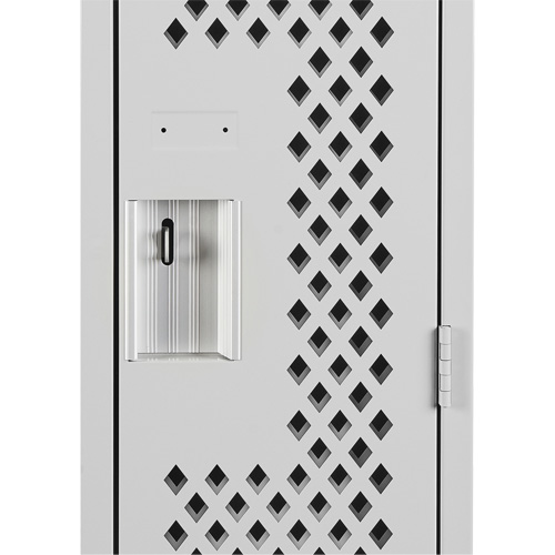 Clean Line Lockers, 2 -tier, 12" x 12" x 72", Steel, Grey, Rivet (Assembled), Perforated Duraquip Inc