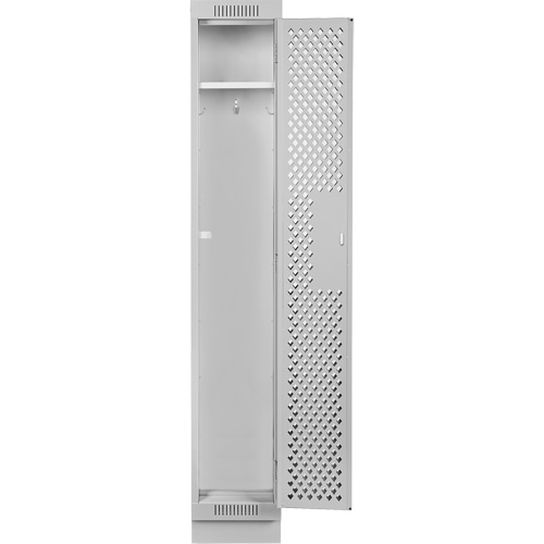 Clean Line Lockers, 12" x 12" x 76", Steel, Grey, Rivet (Assembled), Perforated Duraquip Inc