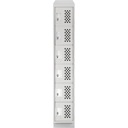 Clean-Line Perforated Lockerette, 6 -tier, 12" x 72" x 12", Steel Duraquip Inc