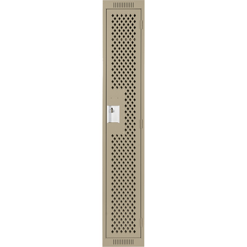 Clean Line Lockers, 12" x 12" x 72", Steel, Beige, Rivet (Assembled), Perforated Duraquip Inc