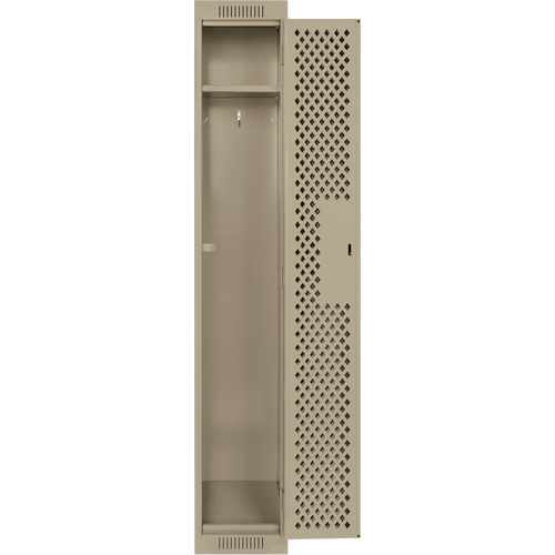 Clean Line Lockers, 12" x 12" x 72", Steel, Beige, Rivet (Assembled), Perforated Duraquip Inc