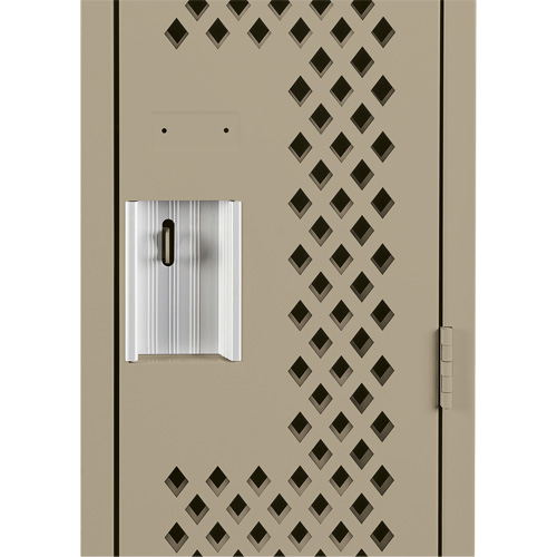 Clean Line Lockers, Bank of 4, 48" x 12" x 72", Steel, Beige, Rivet (Assembled), Perforated Duraquip Inc