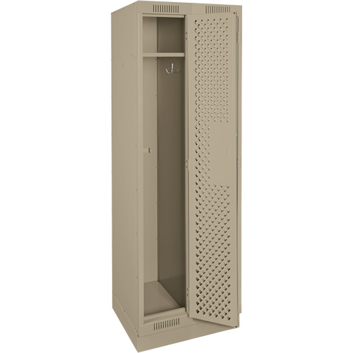 Clean Line Lockers, Bank of 2, 24" x 12" x 76", Steel, Beige, Rivet (Assembled), Perforated Duraquip Inc