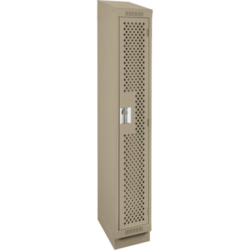 Clean Line Lockers, 12" x 18" x 82", Steel, Beige, Rivet (Assembled), Perforated Duraquip Inc