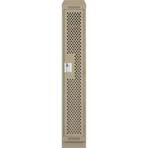 Clean Line Lockers, 12" x 18" x 82", Steel, Beige, Rivet (Assembled), Perforated Duraquip Inc