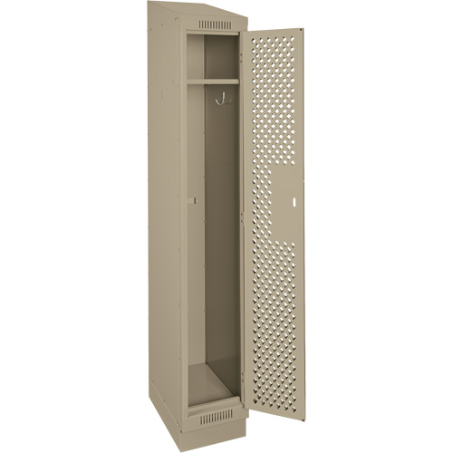 Clean Line Lockers, 12" x 18" x 82", Steel, Beige, Rivet (Assembled), Perforated Duraquip Inc