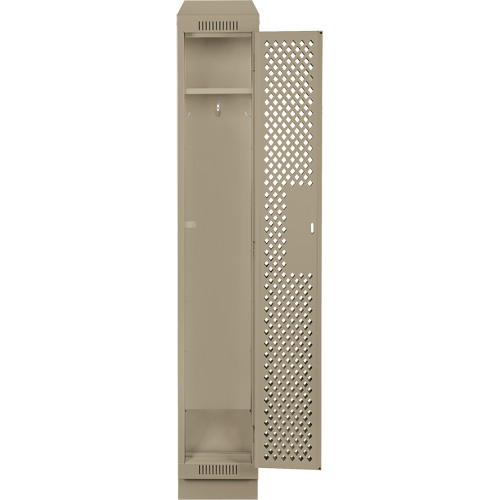 Clean Line Lockers, 12" x 18" x 82", Steel, Beige, Rivet (Assembled), Perforated Duraquip Inc