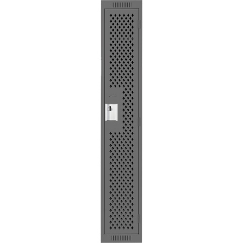 Clean Line Lockers, 12" x 12" x 72", Steel, Charcoal, Rivet (Assembled), Perforated Duraquip Inc