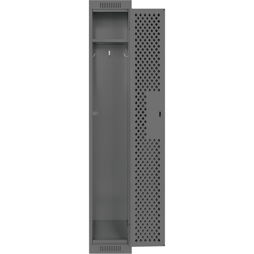 Clean Line Lockers, 12" x 12" x 72", Steel, Charcoal, Rivet (Assembled), Perforated Duraquip Inc