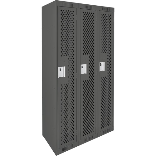 Casiers Clean Line, Bloc de 3, 36" x 12" x 72", Acier, Charbon, Rivet (assembl&eacute;), Perfor&eacute; Duraquip Inc