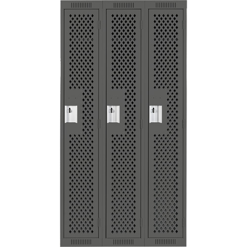 Casiers Clean Line, Bloc de 3, 36" x 12" x 72", Acier, Charbon, Rivet (assembl&eacute;), Perfor&eacute; Duraquip Inc