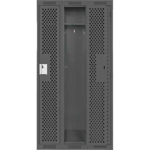Casiers Clean Line, Bloc de 3, 36" x 12" x 72", Acier, Charbon, Rivet (assembl&eacute;), Perfor&eacute; Duraquip Inc