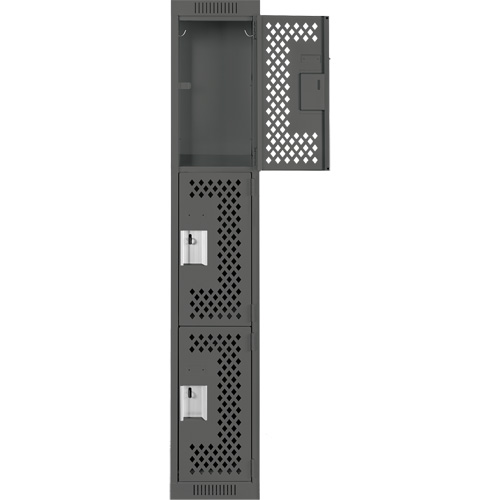 Casiers Clean Line, 3 niveaux, 12" x 12" x 72", Acier, Charbon, Rivet (assembl&eacute;), Perfor&eacute; Duraquip Inc