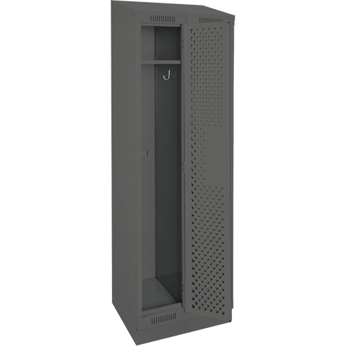 Clean Line Lockers, Bank of 2, 24" x 18" x 82", Steel, Charcoal, Rivet (Assembled), Perforated Duraquip Inc