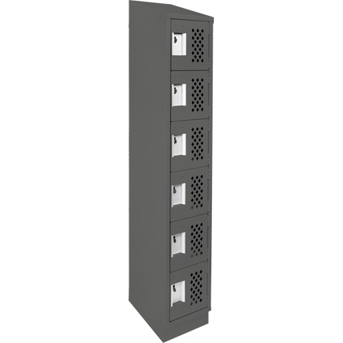 Assembled Lockerettes Clean Line Perforated Economy Lockers, 6 -tier, 18" x 72" x 12", Steel Duraquip Inc