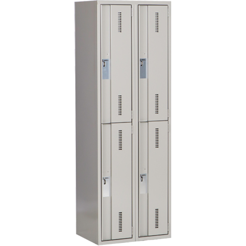 Casiers robustes Concorde, 2 niveaux, Bloc de 2, 24" x 18" x 72", Acier, Gris, Soud&eacute; (assembl&eacute;) Duraquip Inc