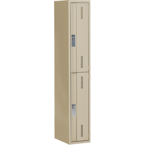 Concorde Heavy-Duty Lockers, 2 -tier, 12" x 18" x 72", Steel, Beige, Welded (Assembled) Duraquip Inc
