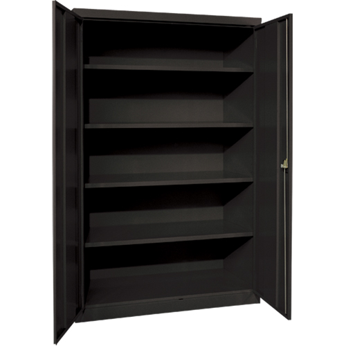 Armoires de rangement Hi-Boy profondes, Acier, 4 Tablettes, 72" h x 36" la x 24" P, Noir Duraquip Inc