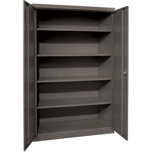 Deep Hi-Boy Storage Cabinet, Steel, 4 Shelves, 72" H x 36" W x 24" D, Charcoal Duraquip Inc