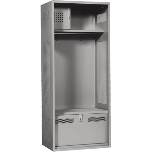 Gear Locker, Steel, 24" W x 24" D x 72" H, Grey Duraquip Inc