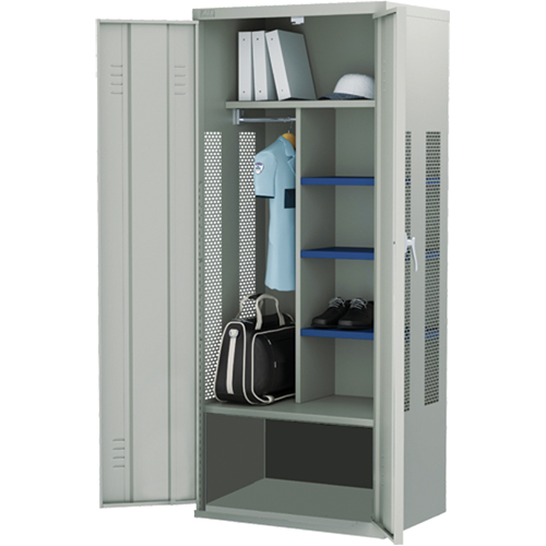 Gear Locker, Steel, 36" W x 24" D x 72" H, Grey Duraquip Inc