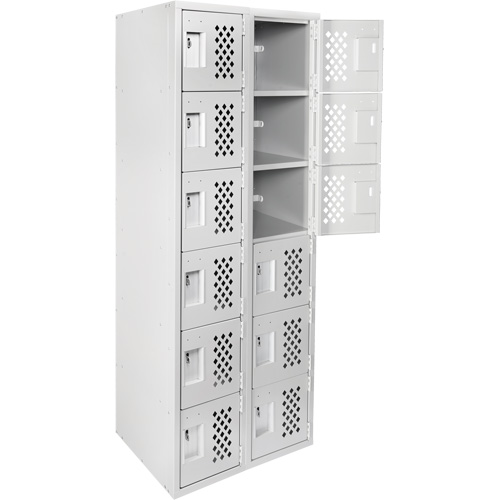 Clean Line Lockerettes, 6 -tier, Bank of 2, 18" x 72" x 12", Steel Duraquip Inc