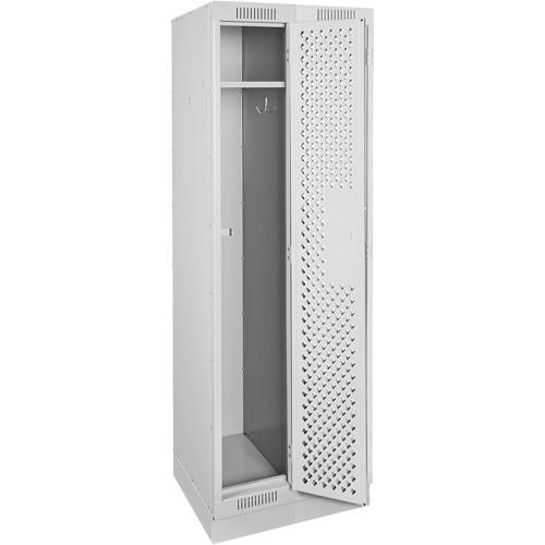 Clean Line Lockers, Bank of 2, 24" x 12" x 76", Steel, Grey, Rivet (Assembled), Perforated Duraquip Inc