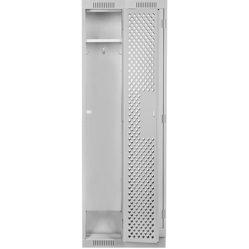 Clean Line Lockers, Bank of 2, 24" x 12" x 76", Steel, Grey, Rivet (Assembled), Perforated Duraquip Inc