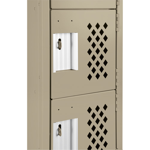 Assembled Lockerettes Clean Line Perforated Economy Lockers, 6 -tier, 18" x 72" x 12", Steel Duraquip Inc