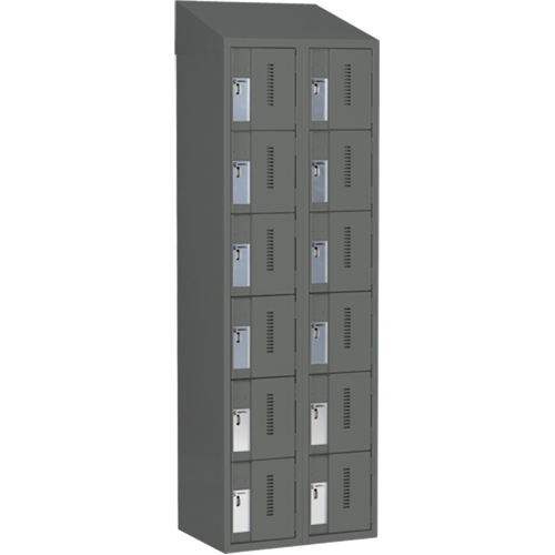 Casiers robustes Concorde, 6 niveaux, Bloc de 2, 24" x 18" x 78", Acier, Charbon, Soud&eacute; (assembl&eacute;) Duraquip Inc