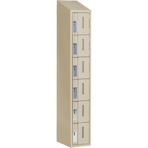 Casiers robustes Concorde, 6 niveaux, 12" x 18" x 78", Acier, Beige, Soud&eacute; (assembl&eacute;) Duraquip Inc