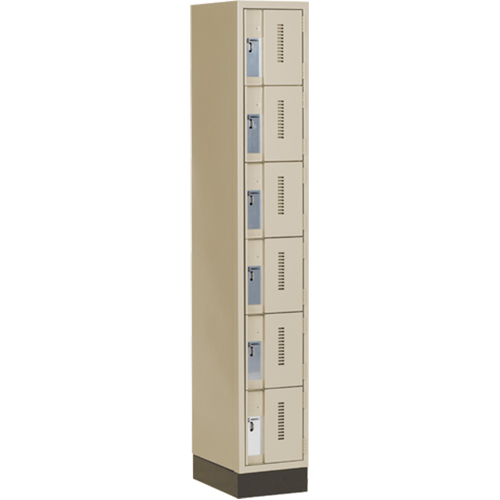 Concorde Heavy-Duty Lockers, 6 -tier, 12" x 18" x 76", Steel, Beige, Welded (Assembled) Duraquip Inc