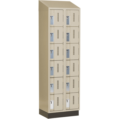 Casiers robustes Concorde, 6 niveaux, Bloc de 2, 24" x 18" x 82", Acier, Beige, Soud&eacute; (assembl&eacute;) Duraquip Inc