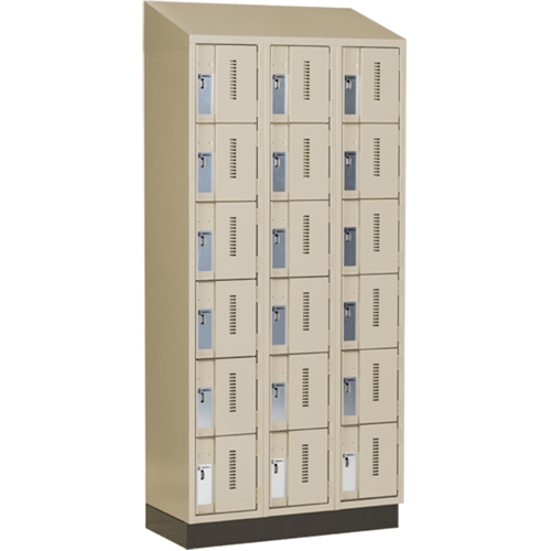 Concorde Heavy-Duty Lockers, 6 -tier, Bank of 3, 36" x 18" x 82", Steel, Beige, Welded (Assembled) Duraquip Inc