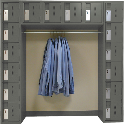 Archettes Concorde Heavy Duty Lockers, 16 -tier, Bank of 3, 18" x 72" x 72", Steel Duraquip Inc
