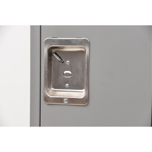 Lockers, 2 -tier, Bank of 3, 36" x 18" x 72", Steel, Grey, Rivet (Assembled) Duraquip Inc