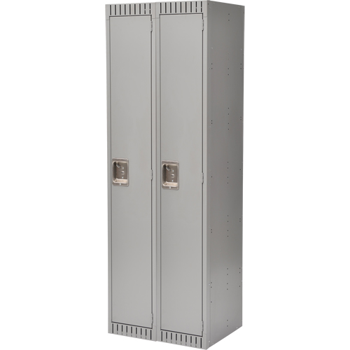 Lockers, Bank of 2, 24" x 18" x 72", Steel, Grey, Rivet (Assembled) Duraquip Inc